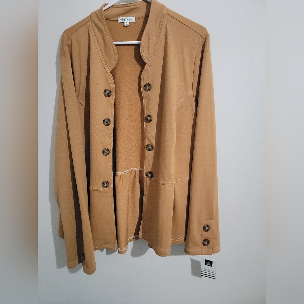 NWT Ophelia Roe Tan Button-Up Jacket